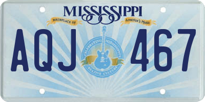MS license plate AQJ467