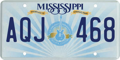 MS license plate AQJ468