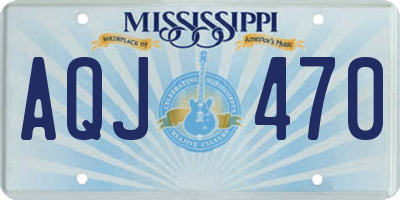 MS license plate AQJ470