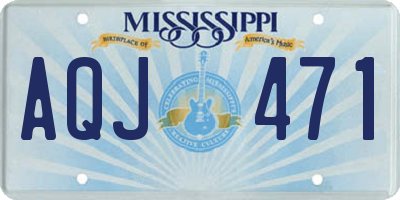 MS license plate AQJ471