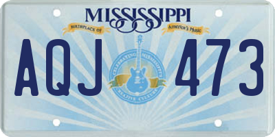 MS license plate AQJ473