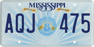 MS license plate AQJ475