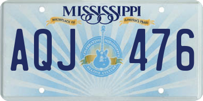 MS license plate AQJ476