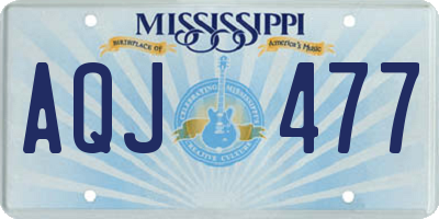 MS license plate AQJ477