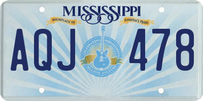MS license plate AQJ478