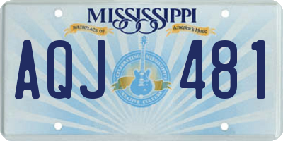 MS license plate AQJ481
