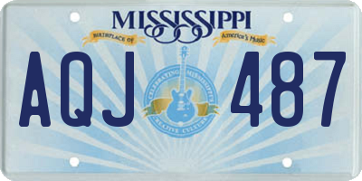 MS license plate AQJ487
