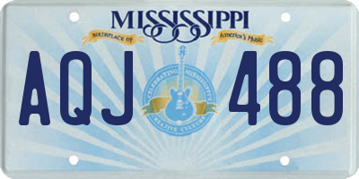 MS license plate AQJ488
