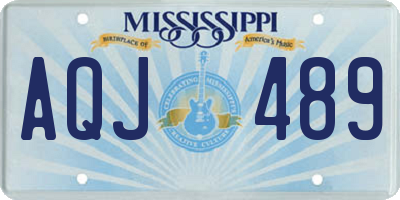 MS license plate AQJ489