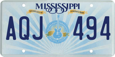 MS license plate AQJ494
