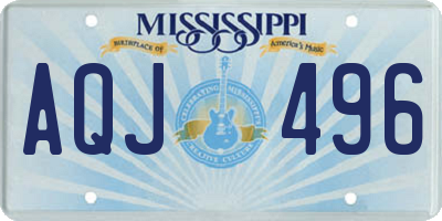 MS license plate AQJ496