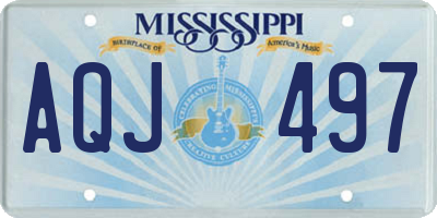 MS license plate AQJ497