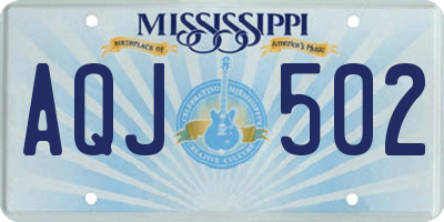 MS license plate AQJ502