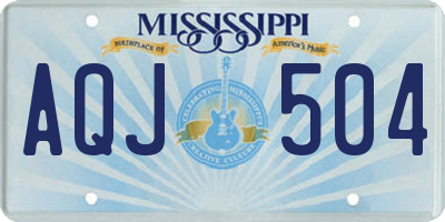 MS license plate AQJ504