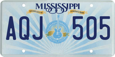 MS license plate AQJ505