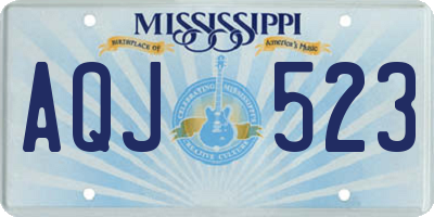 MS license plate AQJ523