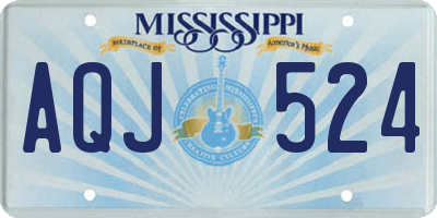 MS license plate AQJ524