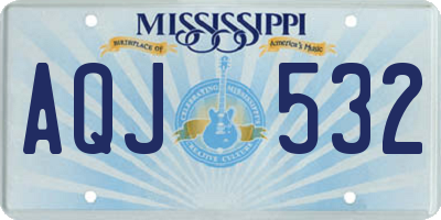 MS license plate AQJ532