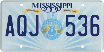 MS license plate AQJ536