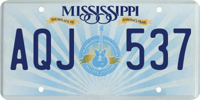 MS license plate AQJ537