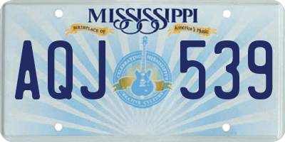 MS license plate AQJ539