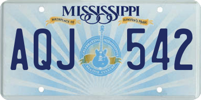 MS license plate AQJ542