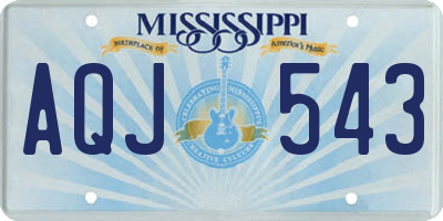 MS license plate AQJ543