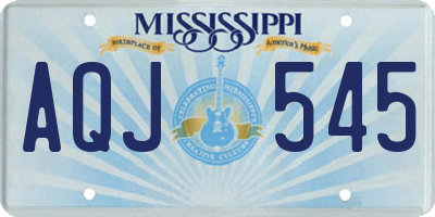 MS license plate AQJ545