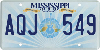 MS license plate AQJ549