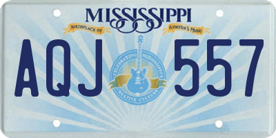 MS license plate AQJ557