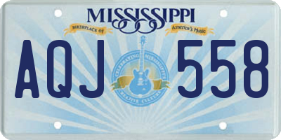 MS license plate AQJ558