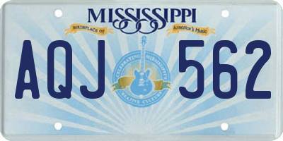 MS license plate AQJ562