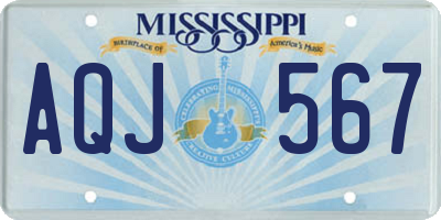 MS license plate AQJ567