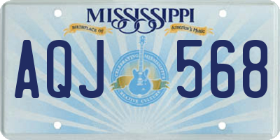 MS license plate AQJ568