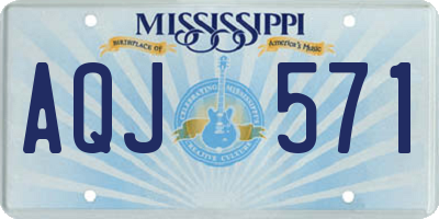 MS license plate AQJ571