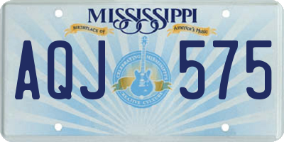 MS license plate AQJ575