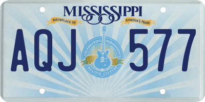 MS license plate AQJ577
