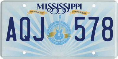 MS license plate AQJ578