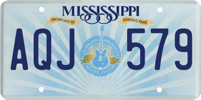 MS license plate AQJ579