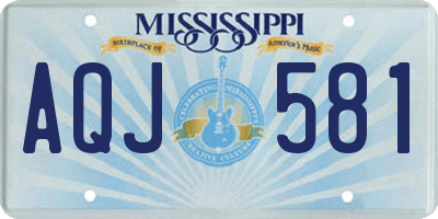 MS license plate AQJ581