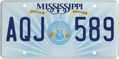 MS license plate AQJ589