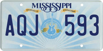 MS license plate AQJ593