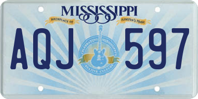 MS license plate AQJ597
