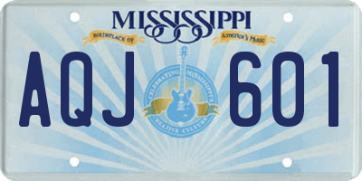 MS license plate AQJ601