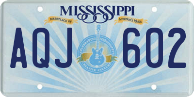 MS license plate AQJ602
