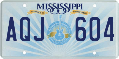 MS license plate AQJ604