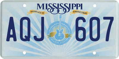 MS license plate AQJ607