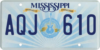 MS license plate AQJ610
