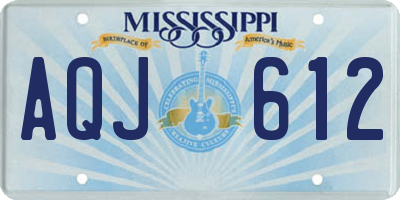 MS license plate AQJ612