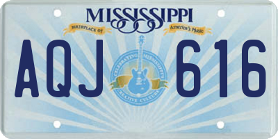 MS license plate AQJ616